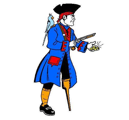 Coloring page Pirate with wooden leg painted bySir Blueitt