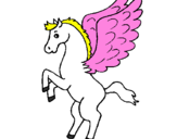 Coloring page Pegasus on hind legs painted byrodolfo