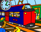 Coloring page Railway station painted byBo Pickett