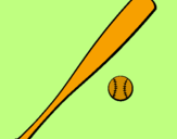 Coloring page Baseball bat and baseball ball painted bymarina
