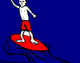 Coloring page Surf painted byindian