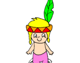 Coloring page Little Indian painted bykobe