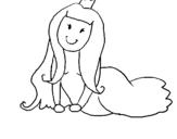 Coloring page Happy princess painted byr