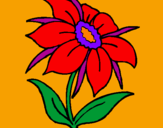 Coloring page Wild flower painted byabby