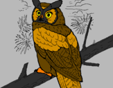 Coloring page Great horned owl painted byWyatt