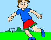 Coloring page Playing football painted byfatima