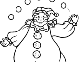 Coloring page Clown with balls painted byclown