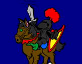 Coloring page Knight raising his sword painted byjose