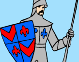 Coloring page Knight of the Court painted bycain
