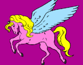 Coloring page Pegasus flying painted byclaire