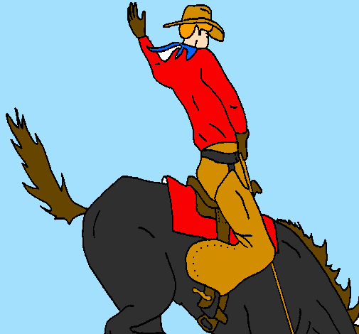 Cowboy on horseback