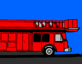 Coloring page Fire engine with ladder painted byethan