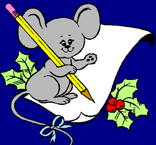 Mouse with pencil and paper