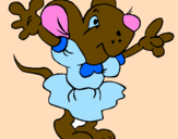 Coloring page Rat wearing dress painted byacirema