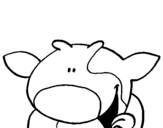 Coloring page Smiling cow painted byyuan
