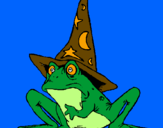 Coloring page Magician turned into a frog painted bypalencia