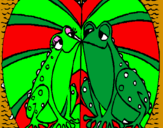 Coloring page Frogs in love painted byclaudia