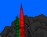Coloring page Rocket launch painted byethan