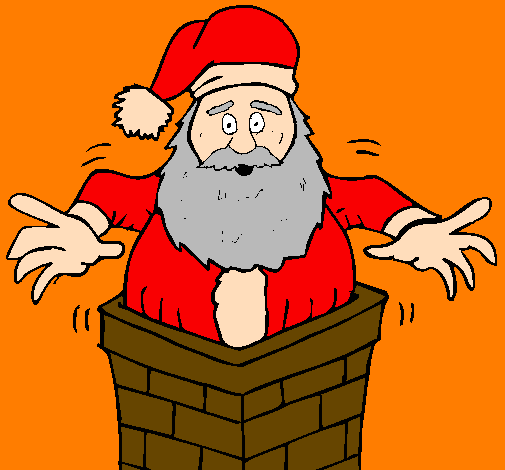 Santa Claus on the chimney