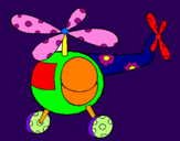 Coloring page Decorated helicopter painted byCaterina(;