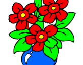 Coloring page Vase of flowers painted byariana