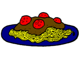Coloring page Spaghetti with meat painted bymaximo