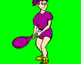 Coloring page Female tennis player painted byyeisla