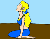 Coloring page Roman woman painted byanoona