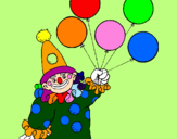 Coloring page Clown with balloons painted byRutuja