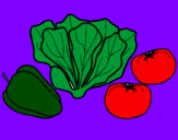 Coloring page Vegetables painted byBarbie