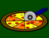 Coloring page Pizza painted byD.J.
