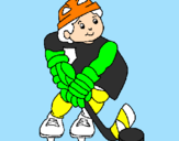 Coloring page Little boy playing hockey painted byrafael