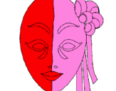 Coloring page Italian mask painted byCHLOE
