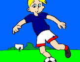 Coloring page Playing football painted byanonymous