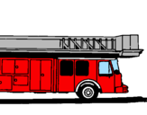 Coloring page Fire engine with ladder painted byEUGENE