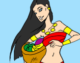 Coloring page Young Itza woman painted bySummer