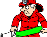 Coloring page Firefighter painted bysergio