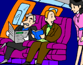 Coloring page Aeroplane passengers painted byjose