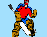 Coloring page Goaltender painted byChas