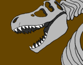 Coloring page Tyrannosaurus Rex skeleton painted bydil_c