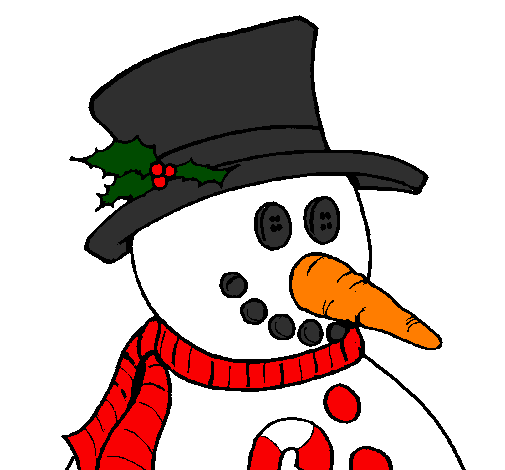 colored-page-snowman-with-carrot-nose-painted-by-cary