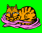 Coloring page Cat in bed painted bymariana    chi