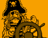 Coloring page Pirate captain painted bydgv