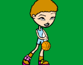 Coloring page Female basketball player painted byAsia