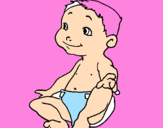Coloring page Baby II painted bya