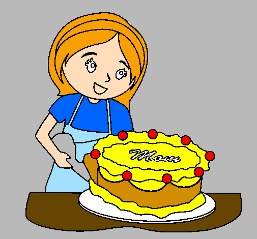 Coloring page Cake for mum II painted byMarga