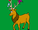 Coloring page Deer with birds painted byhailey