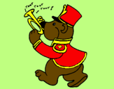 Coloring page Bear trumpet player painted byCandie