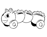 Coloring page Caterpillar on wheels painted byFOFO