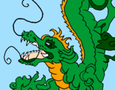 Coloring page Japanese dragon painted byMarga
